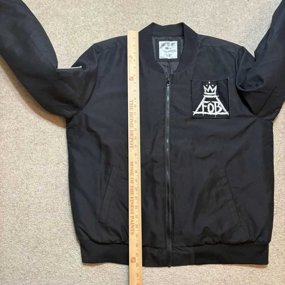 Fall Out Boy Bomber Jacket Mens XL Black This Is Our Culture Embroidered - Picture 10 of 11